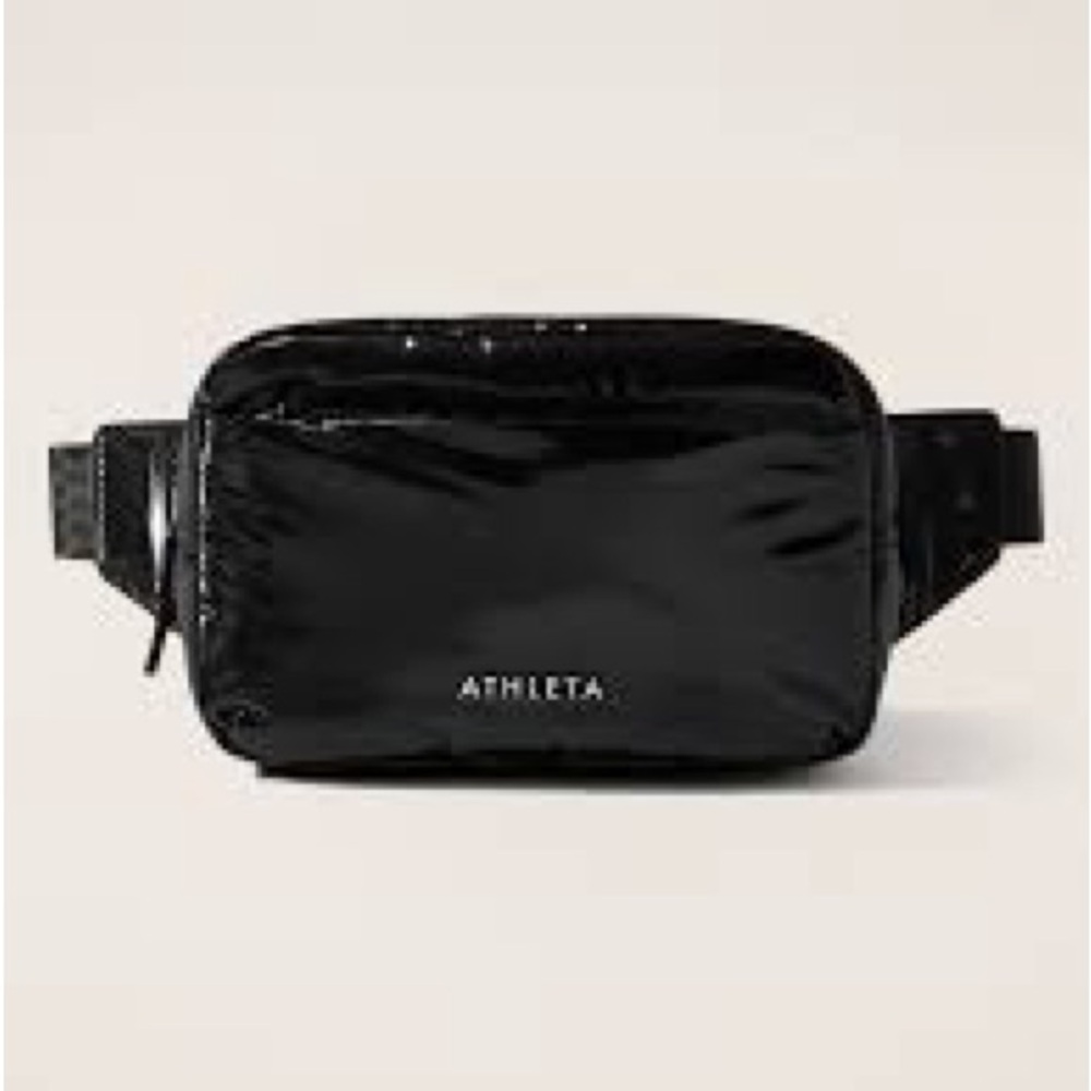 Athleta Black all about shine puff large belt bag